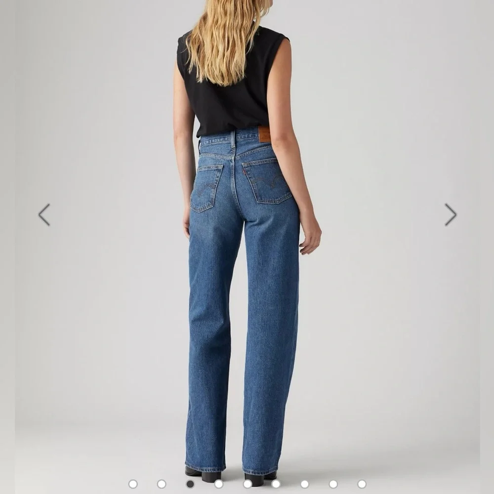 Levi’s rib cage wide leg high rise jeans medium wash 90s inspired - Picture 2 of 6